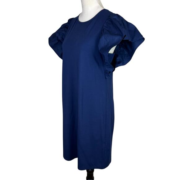 Crown & Ivy NWT Flutter Ruffle Sleeve Knit Mini Summer Shift Dress - Picture 2 of 10